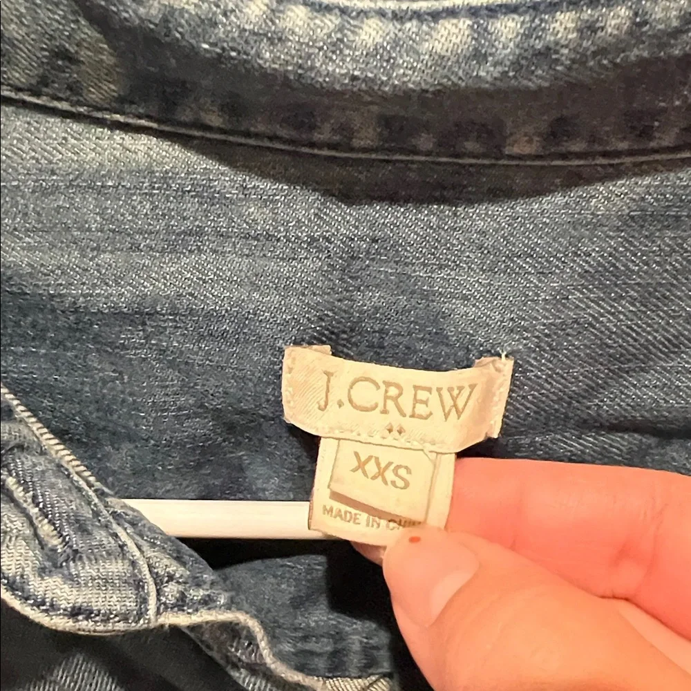 J. Crew XXS OVERSIZED Indigo Denim Chambray Shirt Dress - Picture 4 of 9